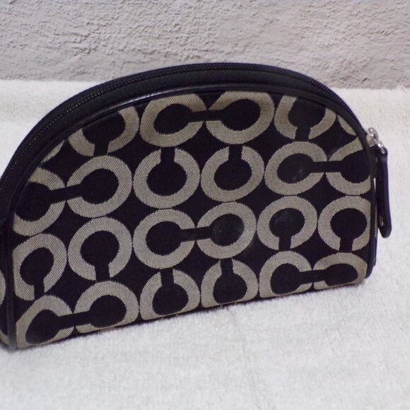 Coach Cosmetic Bag Black & Gray - Picture 2 of 4